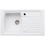 Abode Milford Single Bowl Inset White Ceramic Kitchen Sink image 1