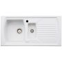 Abode Milford 1.5 Bowl Inset White Ceramic Kitchen Sink image 1