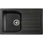 Abode Oriel Single Bowl Inset Black Granite Kitchen Sink image 1
