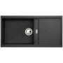 Abode Synchronist 1.25 Bowl Inset / Undermount Black Granite Kitchen Sink image 1