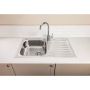 Abode Stria 1.0 Bowl Inset Stainless Steel Kitchen Sink with Nico Single Lever Chrome Tap Pack image 1