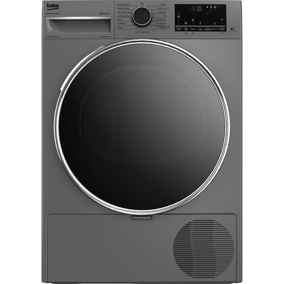 Beko Professional Heat Pump Condenser Tumble Dryer - 9kg Plug In - Silver image 1