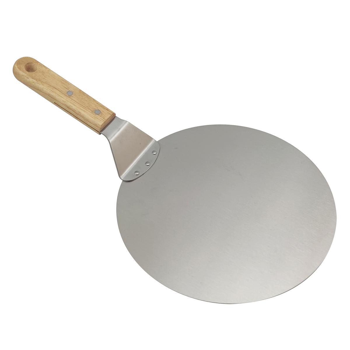 Refurbished Boss Grill 10 Inch Round Metal Pizza Peel Paddle with Wood Handle