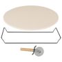 Refurbished Boss Grill 13 Inch Round Pizza Stone with Pizza Cutter