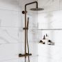 Brushed Bronze Thermostatic Bar Mixer Shower Set with Slide Rail Kit & Pencil Hand Shower - Arissa image 1