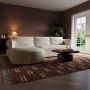 Cream Chenille Walnut Trim 4 Seater Left Hand Chaise Corner Sofa - Bodhi image 1
