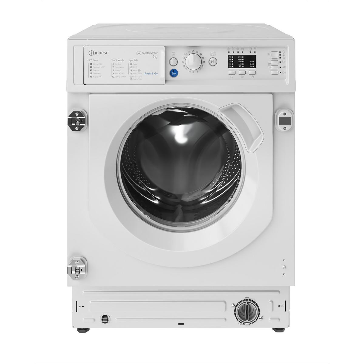 GRADE A2 - Indesit Push&Go 9kg 1400rpm Integrated Washing Machine - White