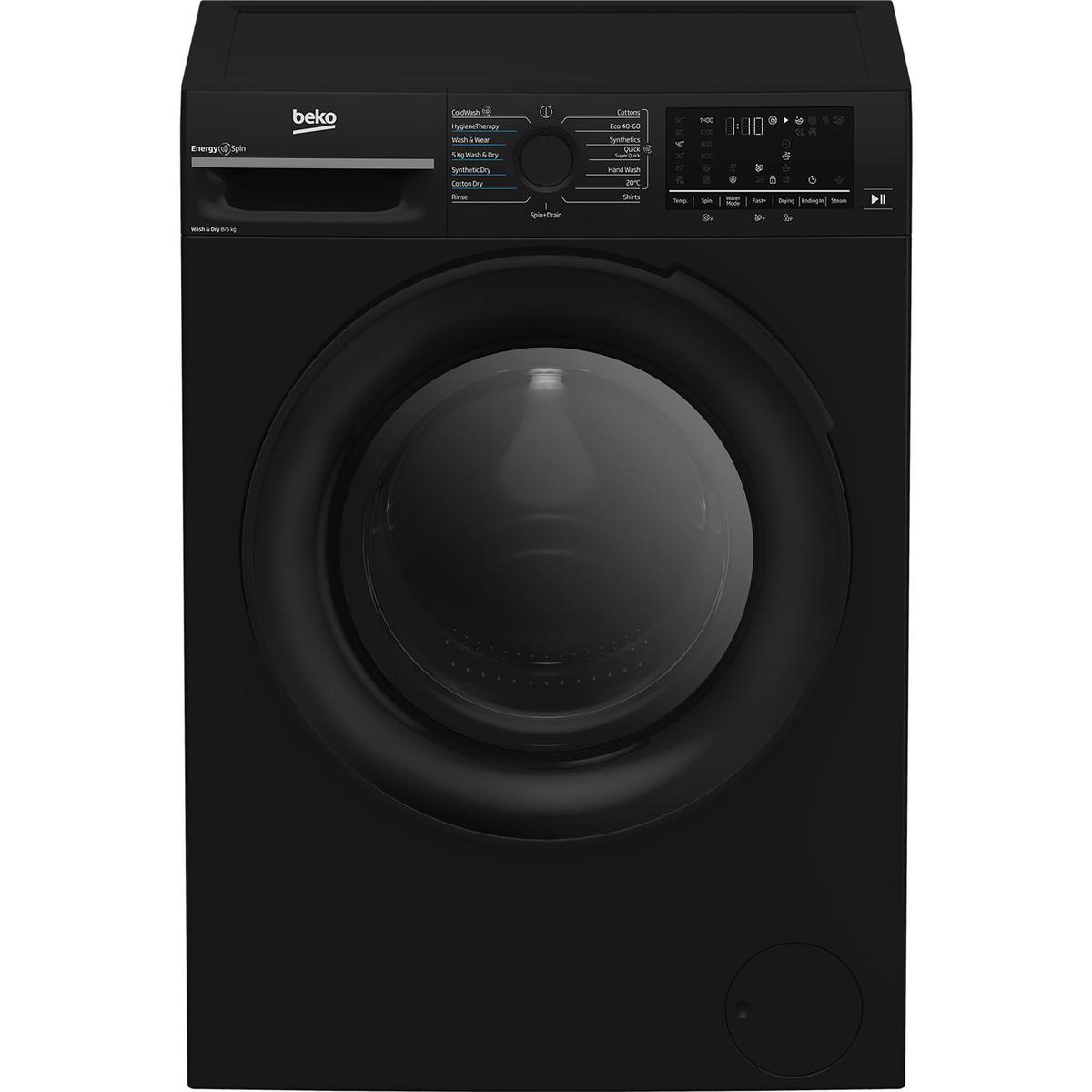 Beko EnergySpin 8kg Wash 5kg Dry 1400rpm Washer Dryer - Black image 1