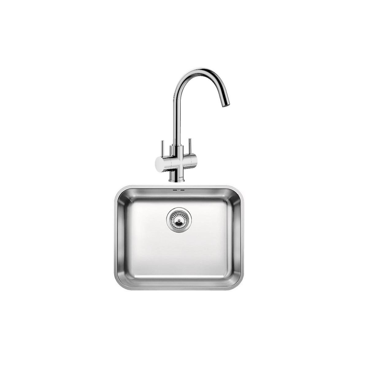 Blanco Single Bowl Stainless Steel Sink with Dual Lever Tap image 1