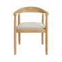 ONLY OPENED - Brass Detail Oak Curved Dining Chair - Anders
