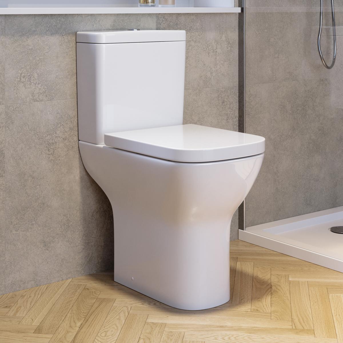 Close Coupled Rimless Open Back Comfort Height Toilet with Soft Close Seat - Austin image 1