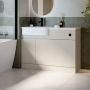 1100mm Beige Left Hand Toilet and Sink Unit with Black Fittings - Unit & Basin Only - Bali image 1