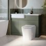 1100mm Green Left Hand Toilet and Sink Unit with Square Toilet and Chrome Fittings - Bali image 1