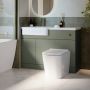 1100mm Green Left Hand Toilet and Sink Unit with Square Toilet and Brass Fittings - Bali image 1