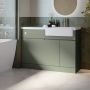 1100mm Green Right Hand Toilet and Sink Unit with Chrome Fittings - Unit & Basin Only - Bali image 1