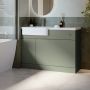 1100mm Green Left Hand Toilet and Sink Unit with Chrome Fittings - Unit & Basin Only - Bali image 1