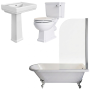 Traditional Chrome Shower Bath Suite with Toilet & Basin - Park Royal image 1