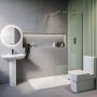 1400 x 800mm Chrome Walk in Shower Enclosure Suite with Ashford Toilet and Basin image 1
