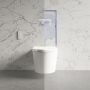 ONLY OPENED - Wall Hung Smart Bidet Round Toilet with 1160mm Frame Cistern and White Sensor Flush Plate - Purificare image 1