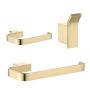 3 Piece Brushed Brass Bathroom Accessory Set - Arissa image 1