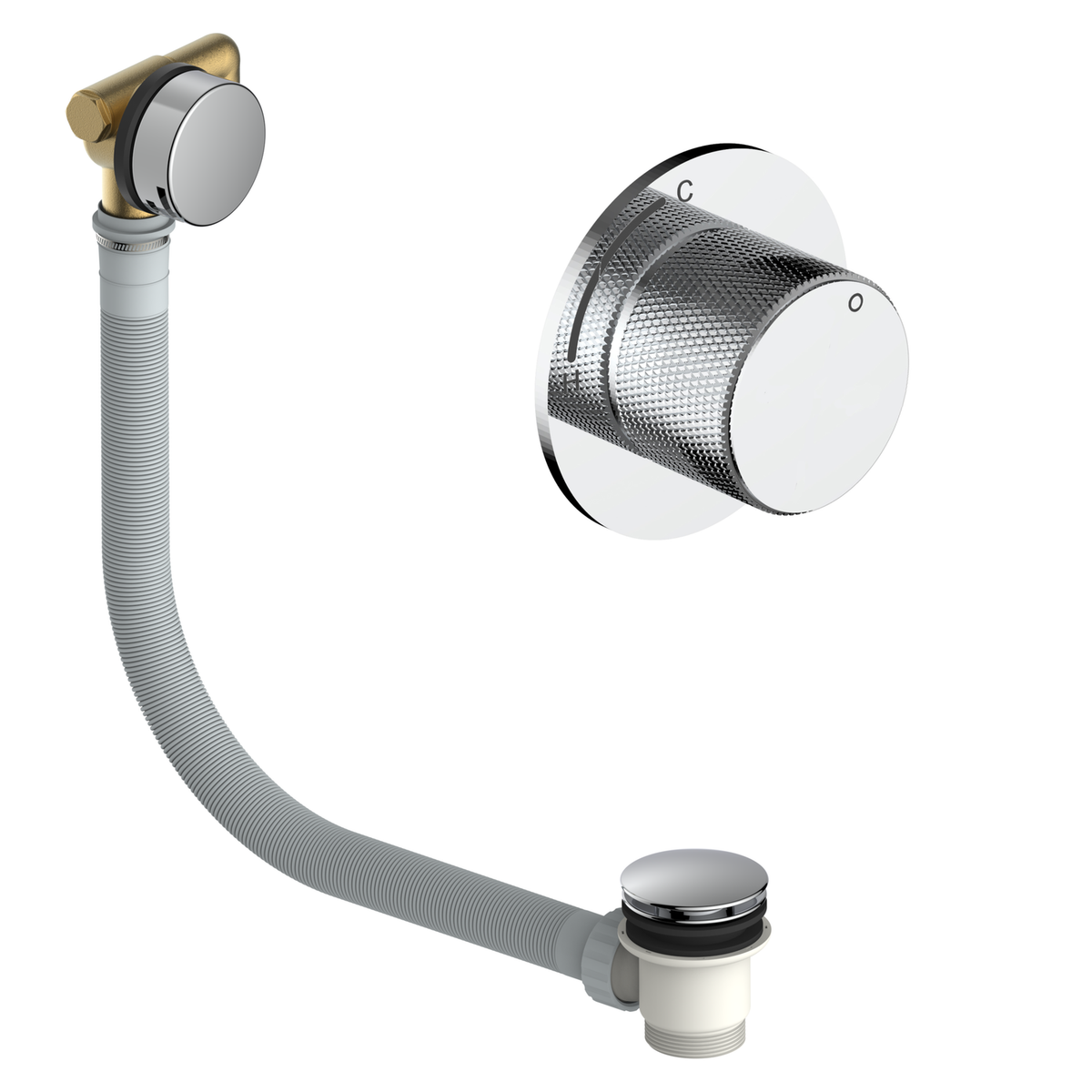 Chrome Overflow Bath Filler Thermostatic Mixer Shower Set - Arissa image 1
