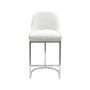 ALMOST PERFECT - Beige Boucle and Chrome Kitchen Stool - Callie