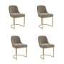 Set of 4 Mink Velvet Dining Chairs with Gold Legs - Callie image 1