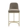 Mink Velvet Kitchen Stool with Gold Legs - Callie image 1