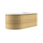 1200mm Oak Wood Effect Wall Hung Vanity Unit with Solid Surface Basin - Cali image 1