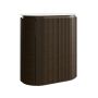 800mm Walnut Wood Effect Curved Fluted Freestanding Countertop Vanity Unit – Matira image 1
