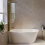 ONLY OPENED - Freestanding Shower Bath Single Ended Left Hand Corner with Brass Bath Screen 1600 x 780mm - Cove