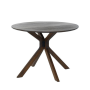 Small Walnut Drop Leaf Space Saving Round Extendable Dining Table - Seats 2 - 4 - Carson image 1