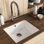 Single Bowl White Inset Granite Composite Kitchen Sink with Waste Kit With Chrome Pull Out Tap- Enza Eden image 1