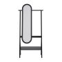 Black Freestanding Full-Length Hall Mirror with Hanging Rail and Shelf - Figo  image 1