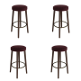 Set of 4 Burgundy Velvet Kitchen Counter Stools with Walnut Legs - Gatsby image 1