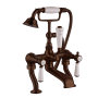 Brushed Bronze Traditional Bath Shower Mixer with stand pipes- Helston image 1