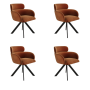 Set of 4 Burnt Orange Curved Swivel Dining Chairs - Isla image 1