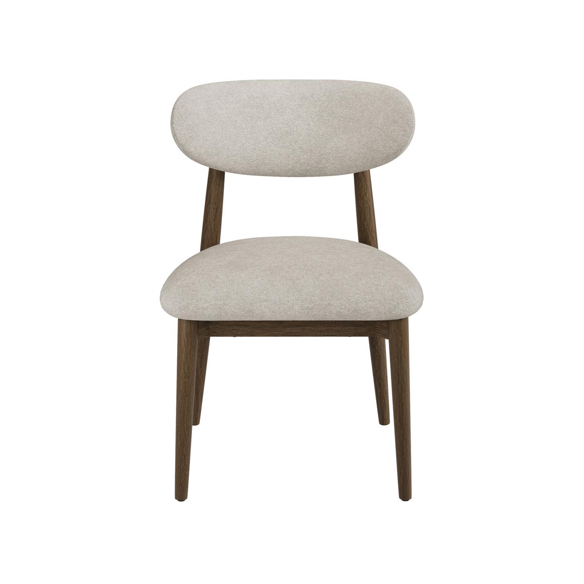 Walnut and Beige Upholstered Curved Dining Chair with Open Back - Kori image 1