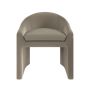 ALMOST PERFECT - Upholstered Mink Velvet Curved Tub Dining Chair - Kelsey