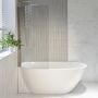 Freestanding Shower Bath Single Ended Left Hand Corner with Chrome Bath Screen 1650 x 740mm - Lisbon image 1