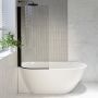 Freestanding Shower Bath Single Ended Left Hand Corner with Black Bath Screen 1650 x 740mm - Lisbon image 1