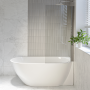 Freestanding Shower Bath Single Ended Right Hand Corner with Chrome Bath Screen 1650 x 740mm - Lisbon image 1