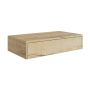 800mm Oak Wall Hung Countertop Vanity Unit with Square Basin - Lugo image 1