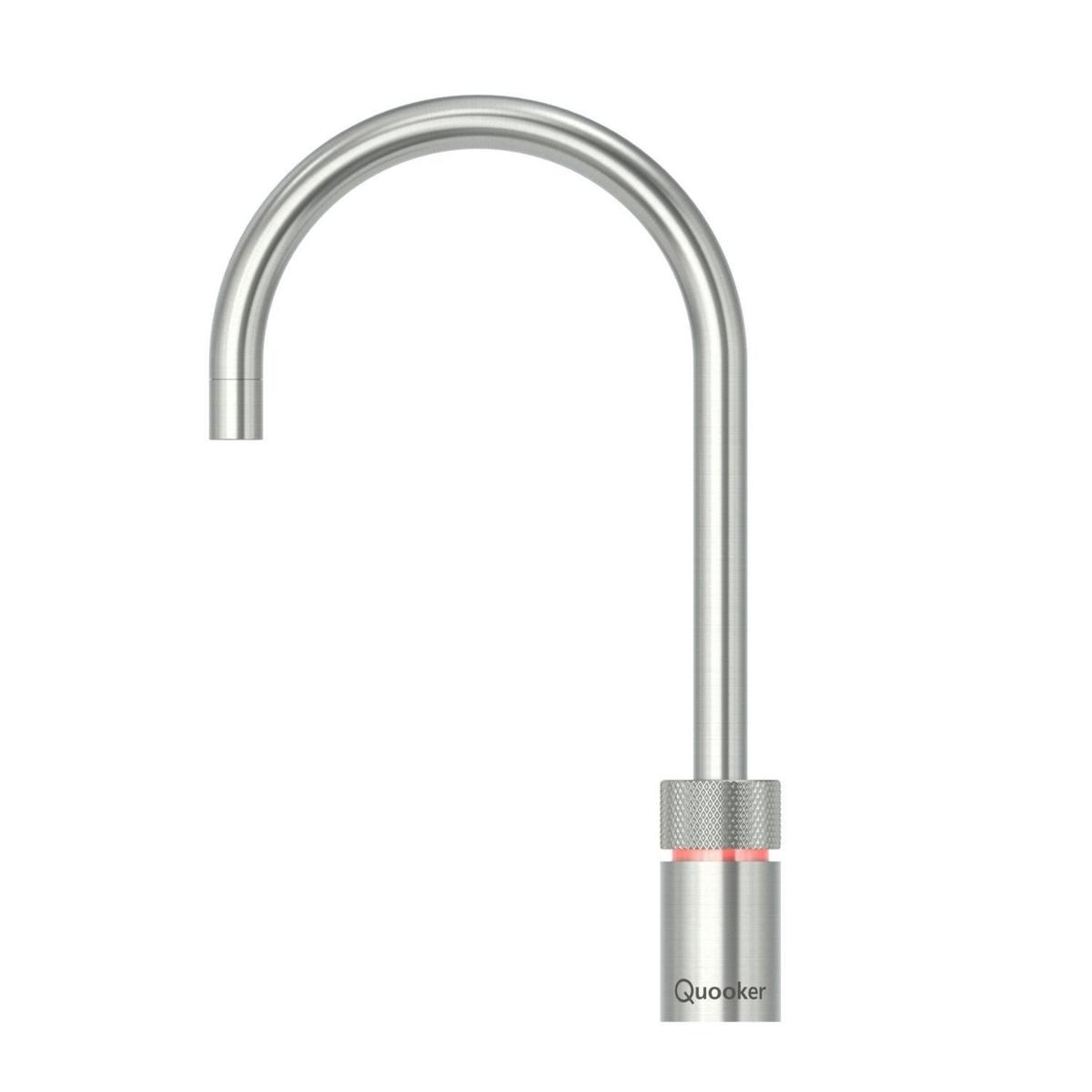 Quooker Nordic Tap Round Stainless Steel + Pro3 3L Boiling Water Tank image 1