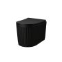 Matt Black Fluted Wall Hung Rimless Short Projection Toilet with Soft Close Seat - Oregon image 1