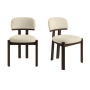 Set of 2 Walnut and Cream Upholstered Dining Chairs - Otto image 1