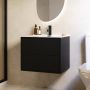 600mm Black Wall Hung Vanity Unit with Basin - Palma image 1