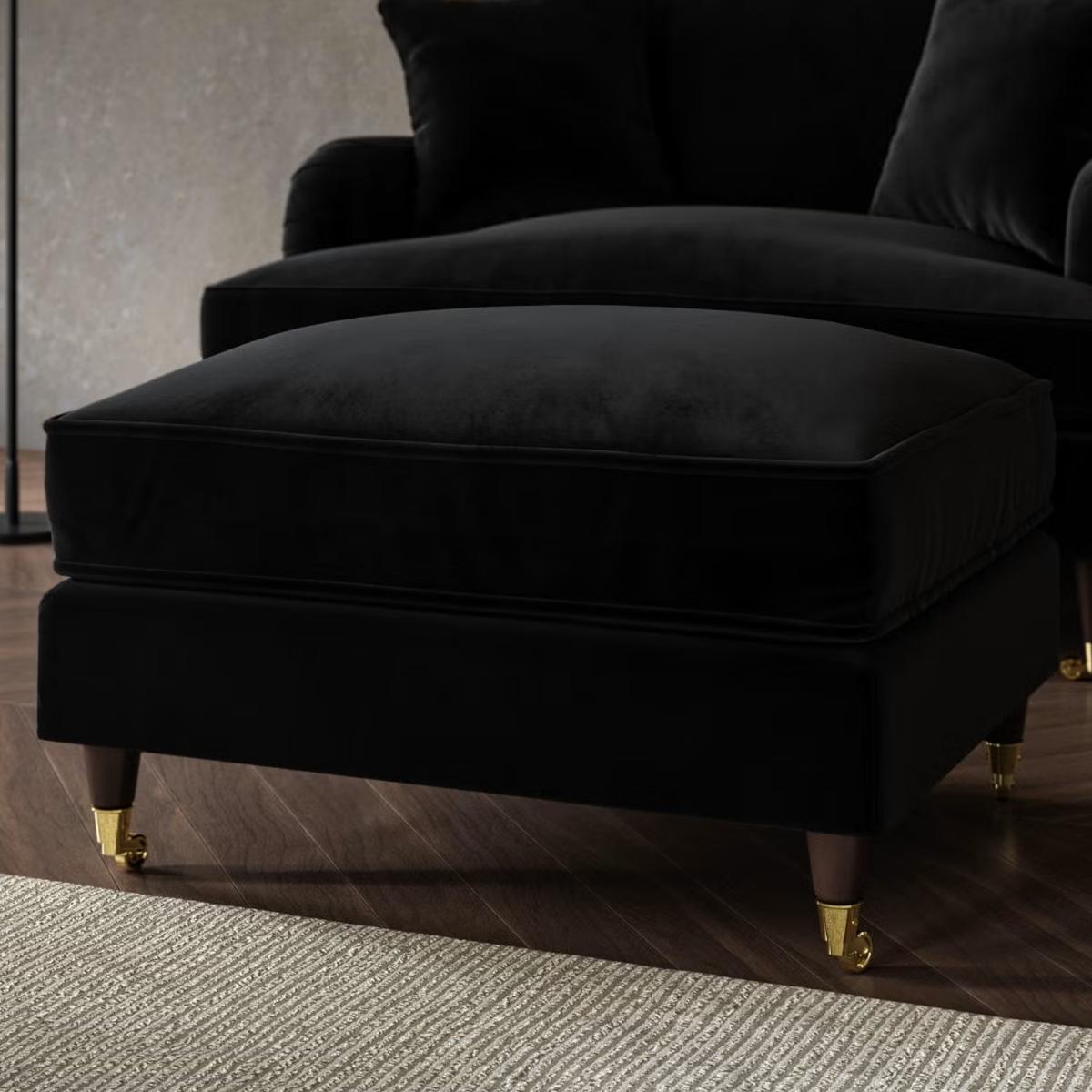 ONLY OPENED - Payton Footstool in Sunningdale jet