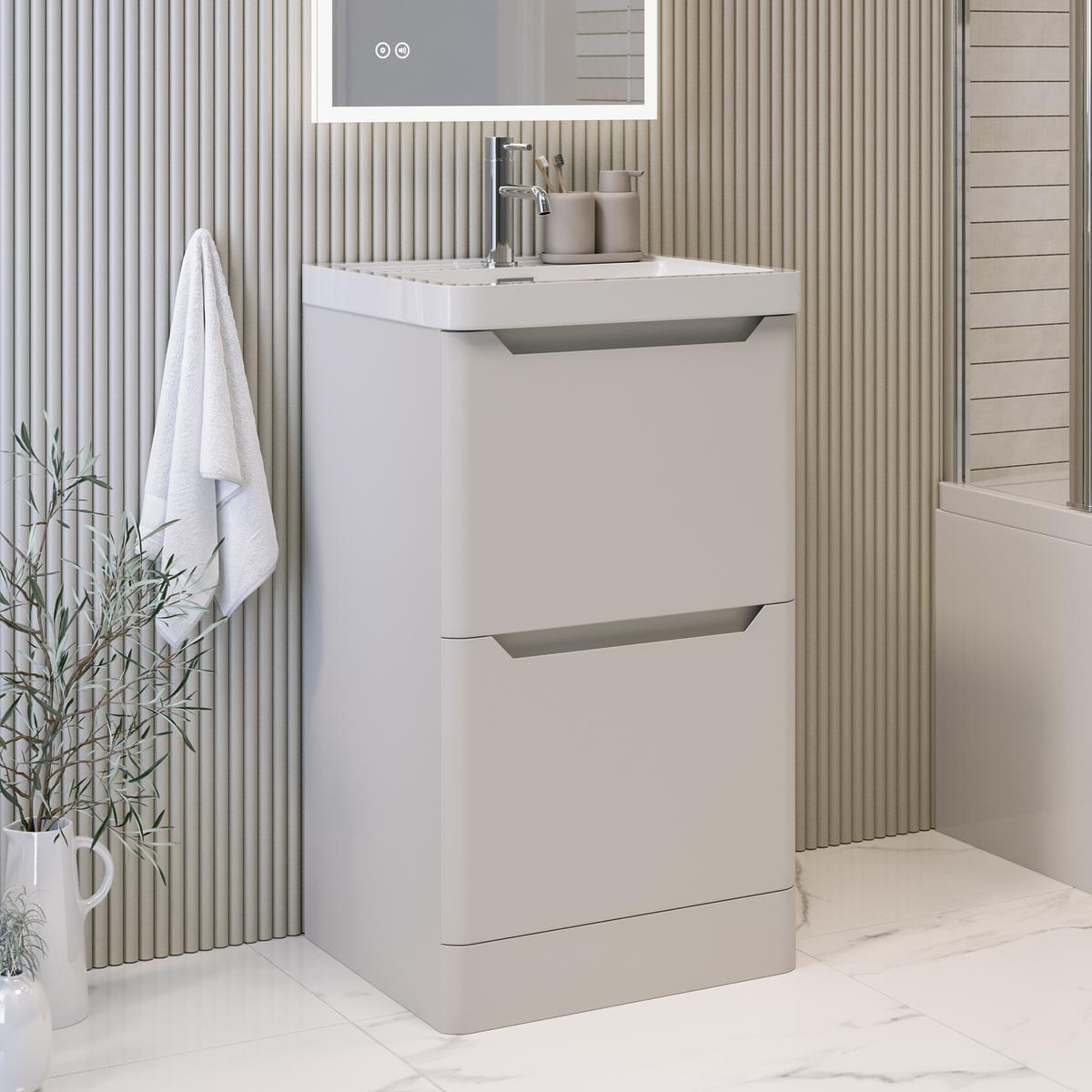500mm Beige Freestanding Vanity Unit with Basin - Pendle image 1