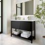 1200mm Black Freestanding Double Vanity Unit with Basin - Perla image 1